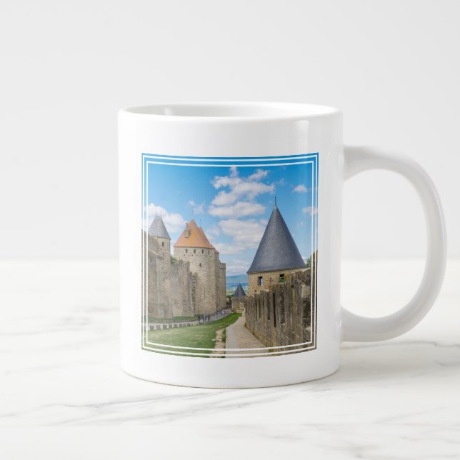 Medieval Walls of Carcassonne Giant Coffee Mug (Right)
