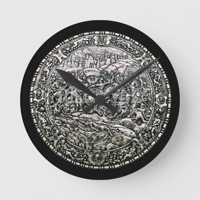 MEDIEVAL WAR SHIELD WALL CLOCK (Front)