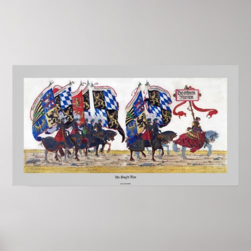 Medieval Warrior Knights Historic Art Poster