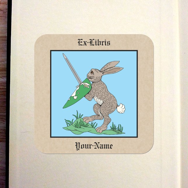 Medieval Warrior Rabbit Bookplate (Medieval Warrior Rabbit Bookplate)