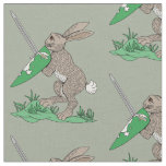 Medieval Warrior Rabbit Fabric