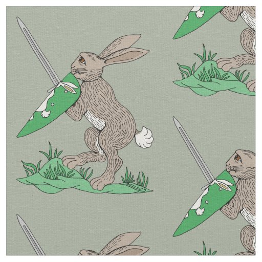 Medieval Warrior Rabbit Fabric