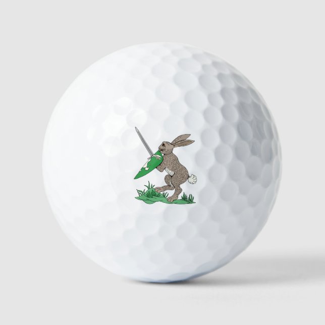 Medieval Warrior Rabbit Golf Balls (Front)