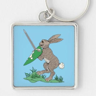 Medieval Warrior Rabbit Keychain