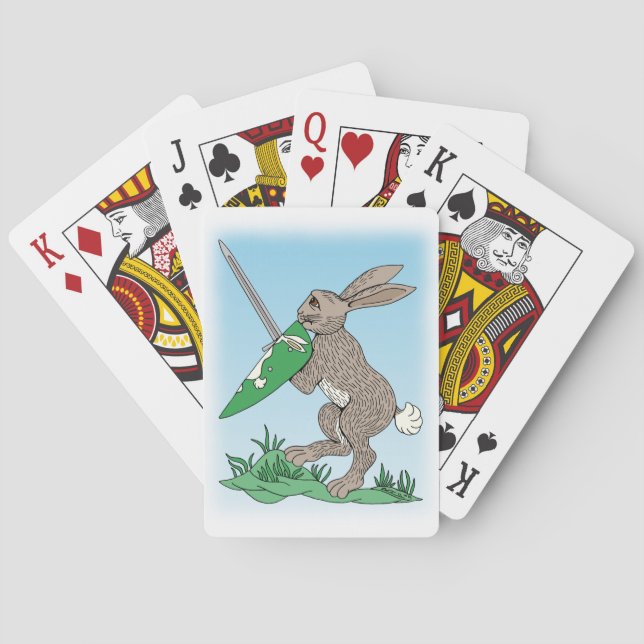 Medieval Warrior Rabbit Poker Cards (Back)