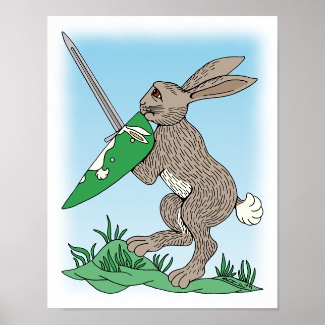 Medieval Warrior Rabbit Poster (Front)