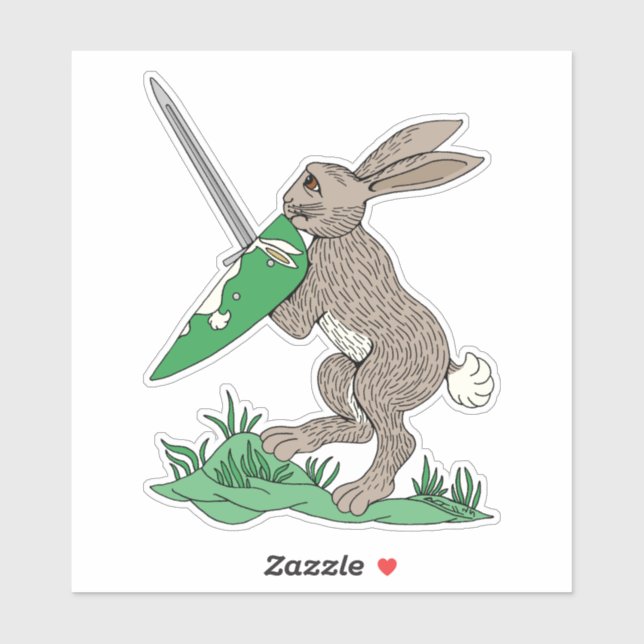 Medieval Warrior Rabbit Sticker (Sheet)