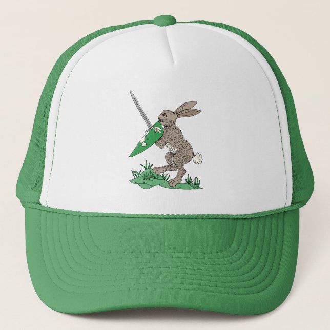 Medieval Warrior Rabbit Trucker Hat (Front)