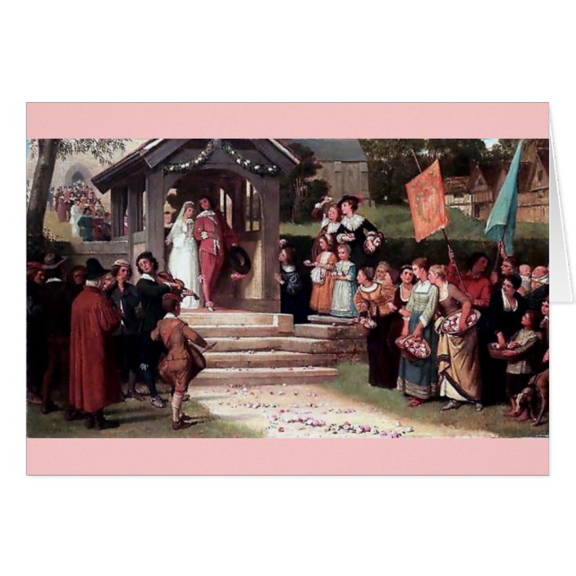 Medieval Wedding Bride Groom antique painting (Front Horizontal)