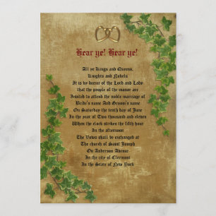 Medieval wedding Invitation decree template