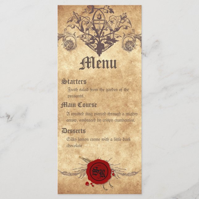 Medieval Wedding Menu Card (Front)