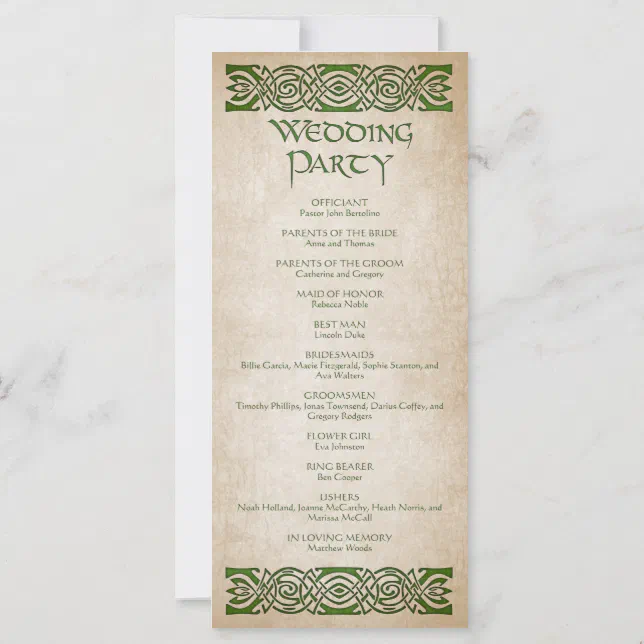 Medieval Wedding Program | Zazzle