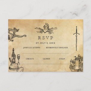 Medieval Wedding Wedding Website   RSVP QR Cod Enclosure Card