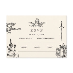 Medieval Wedding Wedding Website | RSVP QR Cod Enclosure Card