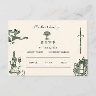 Medieval Wedding Wedding Website   RSVP QR Cod Enclosure Card
