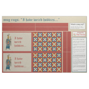 Medieval "Weird Hobbies" DIY Mug Rugs Fabric