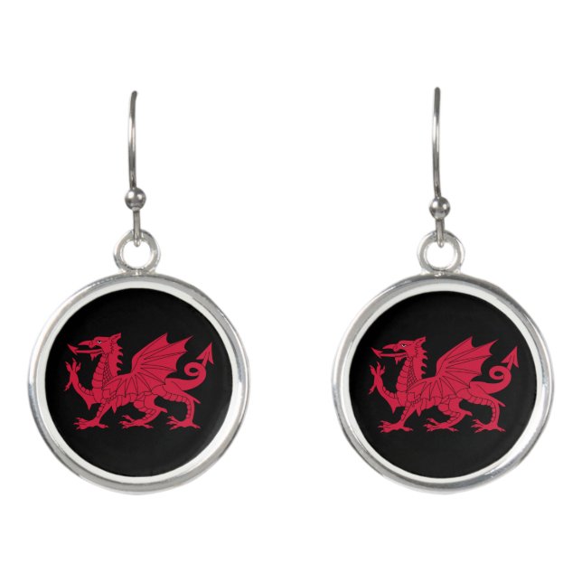 Medieval Welsh Dragon Earrings (Front)