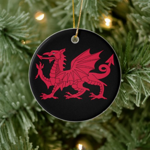 Medieval Welsh Dragon Personalized Ceramic Ornament