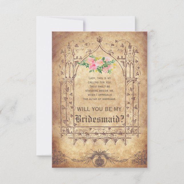Medieval Will you be my Bridesmaid? Invitation (Front)