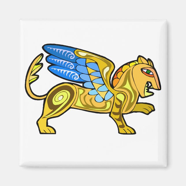 Medieval Winged Lion Gryphon Magnet (Front)