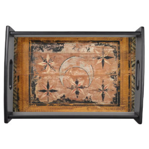 medieval wood painting art vintage old dark Gothic Serving Tray