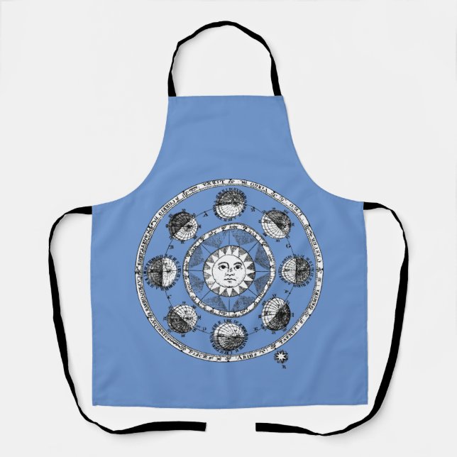 Medieval Woodblock Astronomy Sun and Planets Apron (Front)