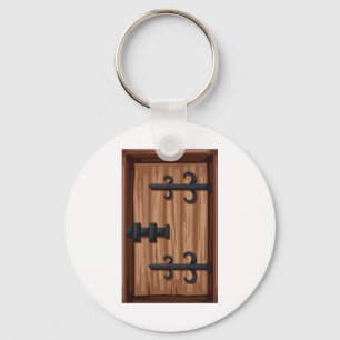 Medieval Wooden Door Keychain