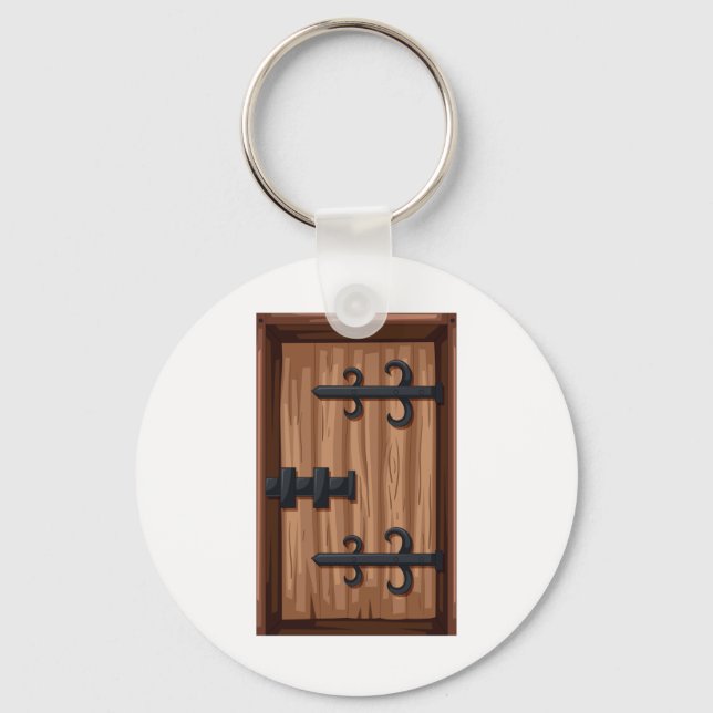 Medieval Wooden Door Keychain (Front)