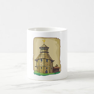 Medieval Wooden Watchtower and Fortress Coffee Mug