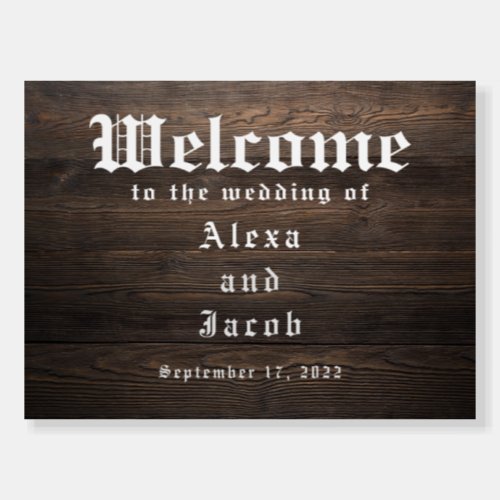 Medieval Wooden Wedding Welcome Sign