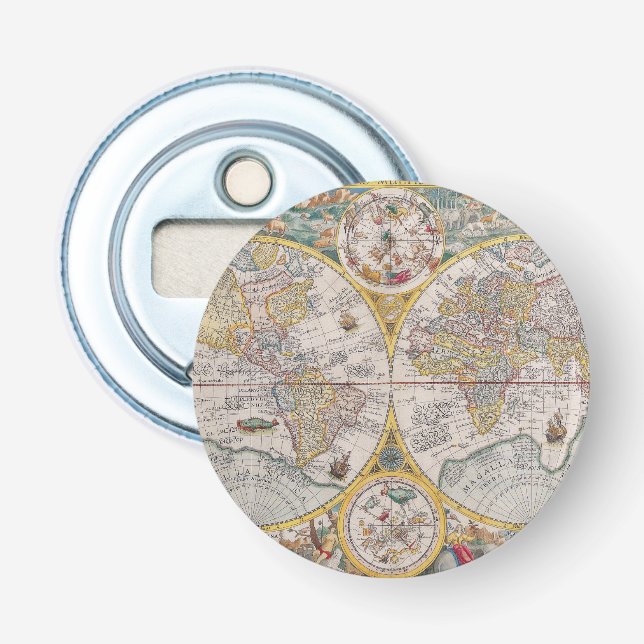 Medieval World Map From 1525 Bottle Opener (Front)