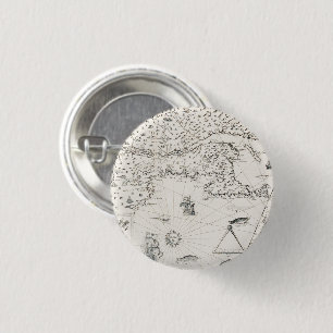Medieval World map Quebec Nouvelle-France America Pinback Button