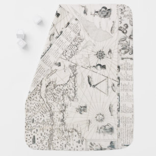 Medieval World map Quebec Nouvelle-France America Stroller Blanket