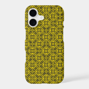 Medieval Yellow Black Lilies Romanesque Pattern iPhone 17 Case
