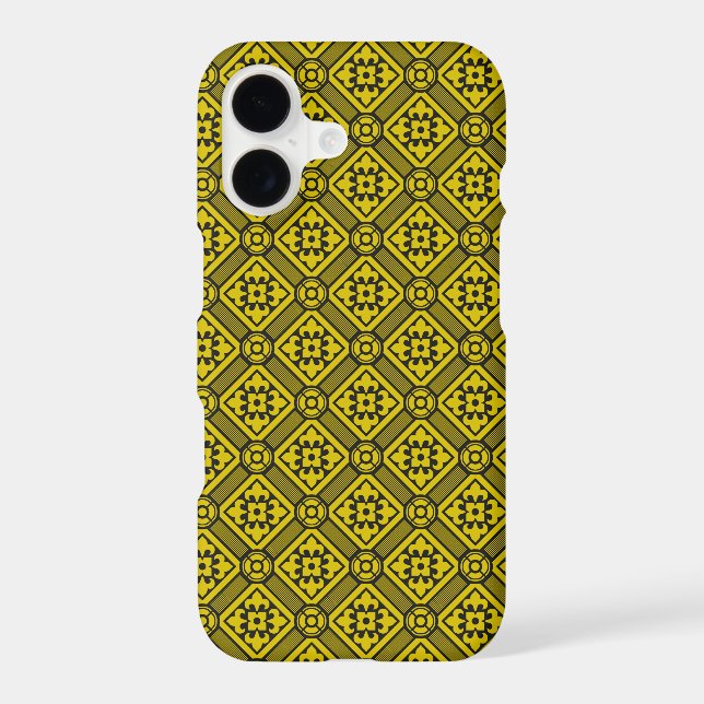 Medieval Yellow Black Lilies Romanesque Pattern Case-Mate iPhone Case (Back)