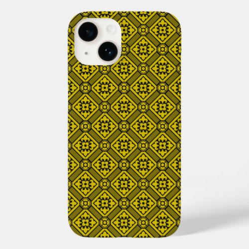 Medieval Yellow Black Lilies Romanesque Pattern Case_Mate iPhone 14 Case