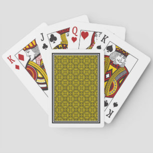 Medieval Yellow Black Lilies Romanesque Pattern Poker Cards