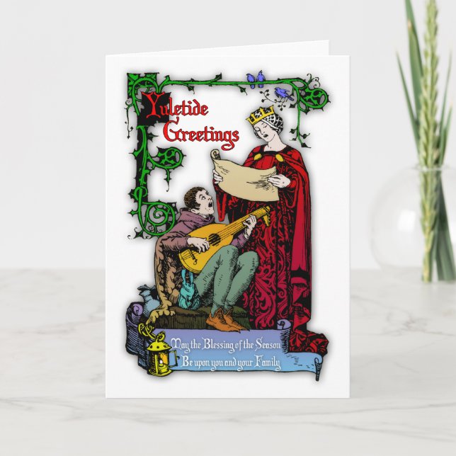 Medieval Yuletide Greetings Holiday Card (Front)