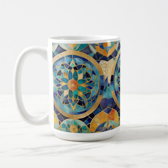 "Medina Maze: Moroccan-Inspired Geometric Design f Coffee Mug (Left)