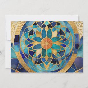 "Medina Maze: Moroccan-Inspired Geometric Design f Holiday Card