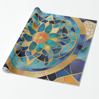 "Medina Maze: Moroccan-Inspired Geometric Design f Wrapping Paper
