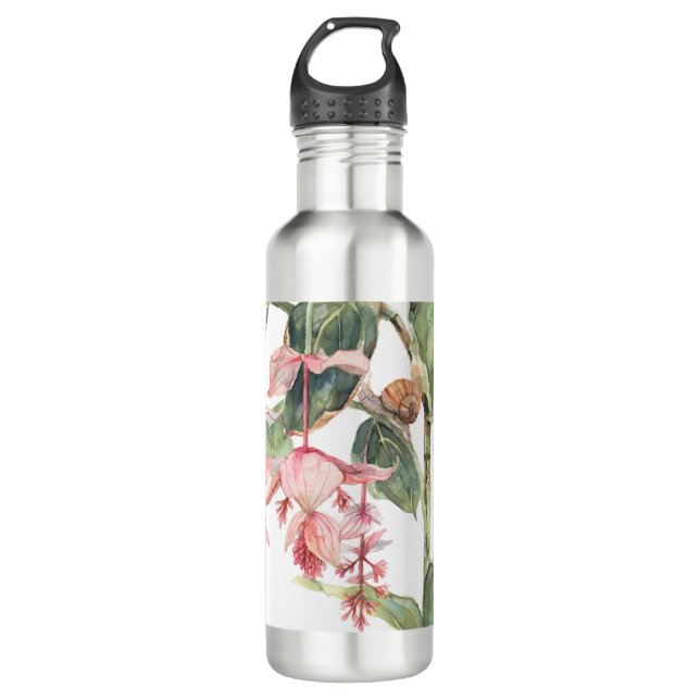 Medinilla Botanical Art Illustration  Stainless Steel Water Bottle (Front)