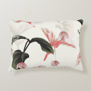 Medinilla Magnifica: Light Grey Floral. Accent Pillow