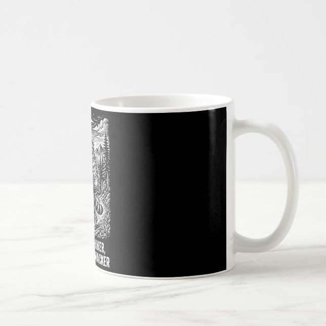 Mediocre hiker excellent snacker funny raccoon coffee mug (Right)