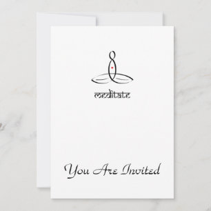 Meditate - Black Sanskrit style Invitation