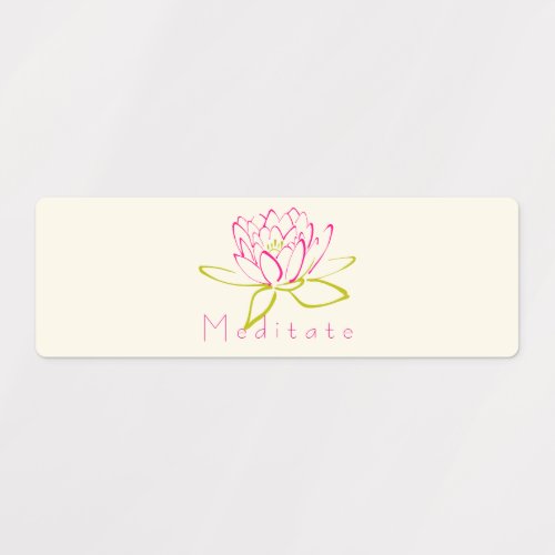 Meditate Lotus Flower  Water Lily Illustration Labels