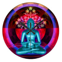 Meditating Blue Buddha Wall Clock