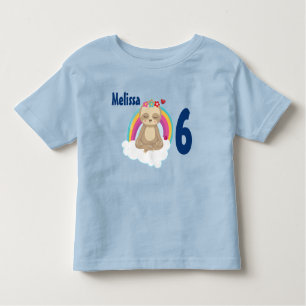 Meditating Brown Sloth Cute Cartoon Birthday Toddler T-shirt