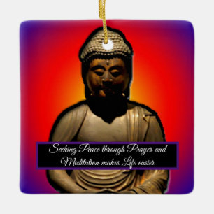 Meditating Buddha Ceramic Ornament