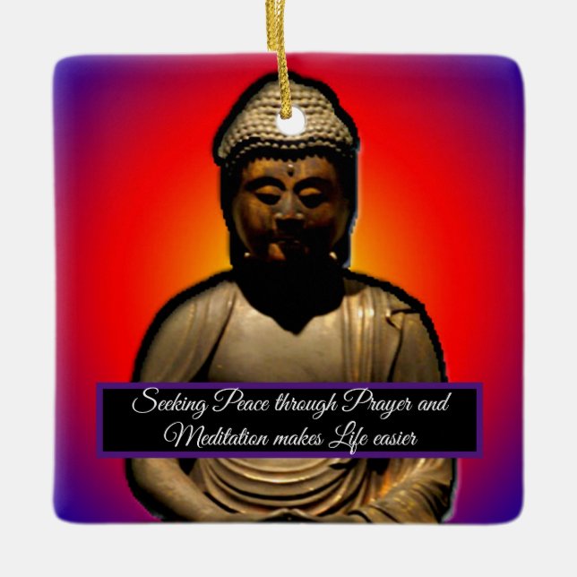 Meditating Buddha Ceramic Ornament (Front)